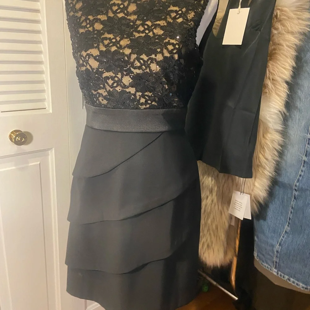 Connected Apparel Black and Cream Lace Dress Y2K - Picture 7 of 12